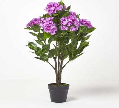 Homescapes kunstplant paarse 'hortensia' in pot, 85 cm