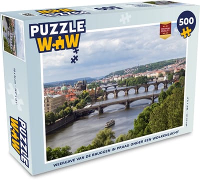 Puzzel Wolken - Praag - Bruggen - Legpuzzel - Puzzel 500 stukjes