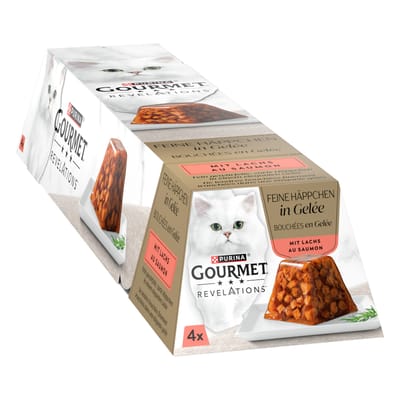 Voordeelpakket  12x57g Gourmet Revelations Fine Cuts zalm natvoer voor katten