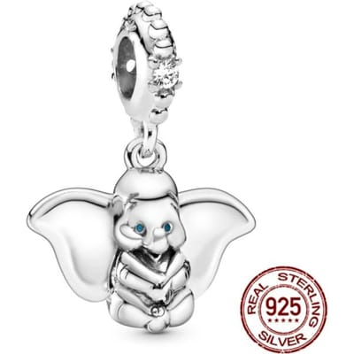925 Sterling zilveren bedelkralen Kleine schattige olifant Dangle Dog Charms passen op zilveren armband white
