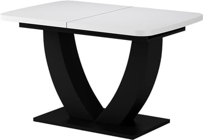 Vicco Eettafel Fenaro, Wit/Zwart, 120-160 x 80 cm Uitschuifbaar