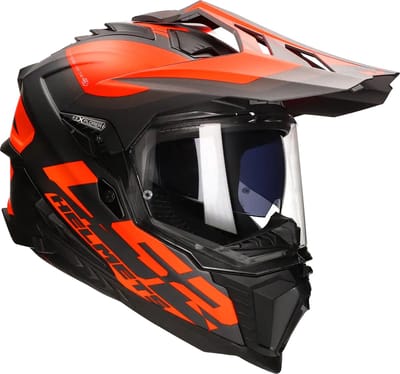 LS2 MX701 Explorer Alter Mat Zwart Fluo Oranje 06 Adventure Helm - Maat M - Helm
