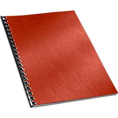 Inbindcovers, karton, met leernerf, A4, rood, 100 stuks