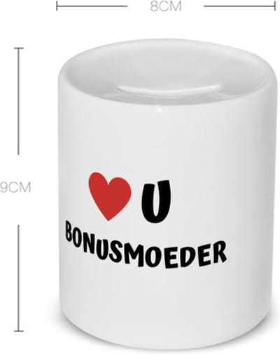 Akyol - love u bonusmoeder Spaarpot - Mama - de liefste bonusmoeder - moeder cadeautjes - moederdag - verjaardag - geschenk - kado - 350 ML inhoud