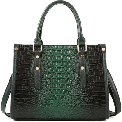 Klassieke Handtas voor Dames met Krokodillenpatroon Modieuze Klinknagelversteviging Dames Eenvaks Tas Effen Kleur Retro Grote Capaciteit Tote