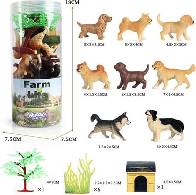 WOOPIE Speelgoedfiguren Honden - Speelfiguren - Hondenrassen - 16 stuks