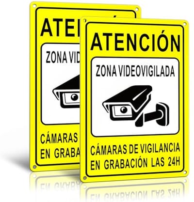Reflecterend Schild Voor Videobewaking - Waarschuwingsbord 30x20 cm voor Binnen en Buiten