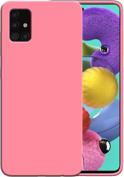 Smartphonica Siliconen hoesje voor Samsung Galaxy A51 4G case met zachte binnenkant - Roze geschikt voor Samsung Galaxy A51 4G