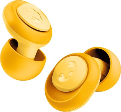 Pearls Fresh Festival Oordopjes - Gecertificeerde Gehoorbescherming - Oordoppen voor Concerten - Aanpasbaar Filter 18dB/23dB - LED doosje - Geluiddempende Earplugs - 3 Maten S/M/L - Yellow Rise