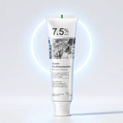 Holymouthwash - De Halo Tandpasta - 7.5% Nano-Hydroxyapatiet - Tandglazuur - Gevoelige tanden - Fluoridevrij - Pepermunt - 120g
