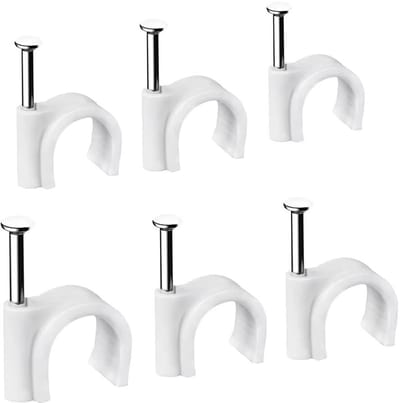 Dailygoods- Kabelklemmen Sterk - Kabelbinder - Kabelorganiser - Kabelclips Zelfklevend - Kabelklemmen Zelfklevend - Wit Rond Profiel - 100 Stuks