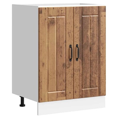vidaXL - Spoelbakonderkast - Lucca - bewerkt - hout - oud - houtkleurig