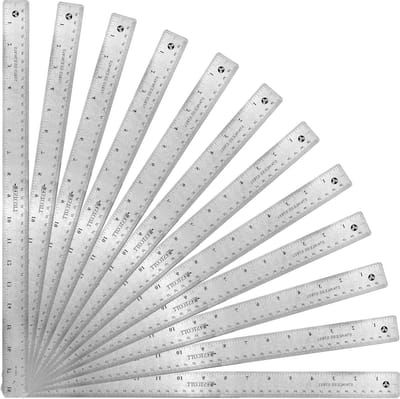 Roestvrijstalen Linialen - Meetlatten Flexibel - Nauwkeurig Meten - Geëtste Markeringen - 18 inch - Zilver
