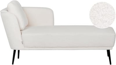 BELIANI ARTHEZE - Chaise longue - Gebroken wit - Linkszijdig - Bouclé