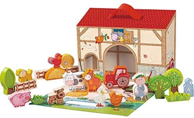 Boerderij Speelset - Dieren Figuren - Fantasie Spel - Inclusief Transportkoffertje - 22 Delen - Multicolor
