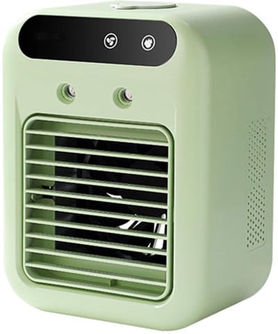 VHV - Luchtkoeler - Mini airco - Mobiele luchtkoeler - Aircooler - Oplaadbaar - Met 2 vernevelaars - 2 snelheden - Voor kantoor en slaapkamer - 25W - Groen