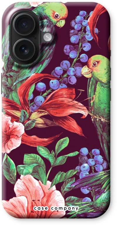 Case Company® - Hoesje geschikt voor iPhone 16 hoesje - Papegaaien - Tough Case - Maximale Bescherming alle Kanten en Schermrand