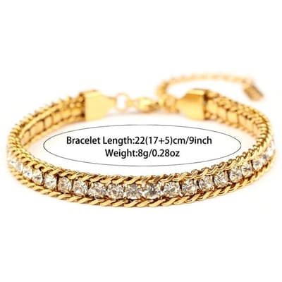 Franse Retro Ins Kleurrijk Ingelegd Zirkonia Roestvrij Staal Armband 1 pcs wit