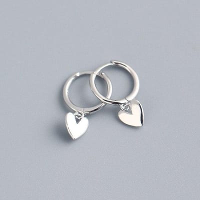925 Sterling Zilver Kwast Hart Charm Stud Oorbellen Voor Vrouwen Meisjes Feest Punk Sieraden Pendientes eh548
