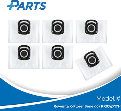 Rowenta X-Plorer Serie 90+ RR8797WH Stofzakken (6 Stuks, Plus.Parts® alternatief voor ZR200540)