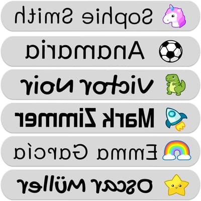 Opstrijkbare Kledinglabels - Naamstickers Kleding - Kleding Markeren - Wasmachine Drogerbestendig - 6 x 1 cm - Grijs