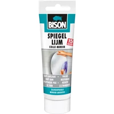 Bison Spiegellijm tube 100 g, geschikt op allerlei ondergronden, tast laklaag niet aan, vochtwerend, zilverspiegels
