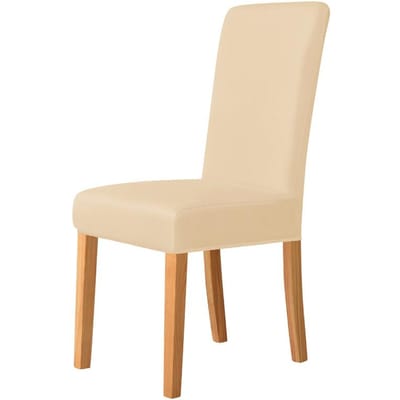 1/4 stuks Effen Kleur Eetkamerstoelhoezen Antislip Stofdichte Stoelhoezen Vier Seizoenen Universeel Stoelzitkussen voor Feest 1pc Chair Cover beige