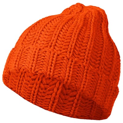 Apollo - Feestmuts gebreid - Warme feestmuts - Fluor oranje - one size - Carnaval - Carnaval accessoires - Party