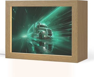 Nachtlampje 20x15 cm - Kinder lampje - Vrachtwagen - Snelheid - Groen - Neon - Tafellamp kinderkamer - Slaapkamer lamp - Bedlamp kinderen - Kinderlampje stopcontact - Wandlamp babykamer - Nachtlampjes