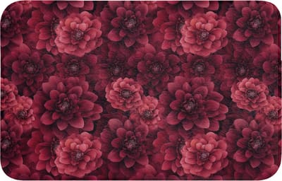 Badmat 80x50 cm - Antislip - Dahlias - Bloemen - Rood - Badmatten voor badkamer - Badkamermat - Douchemat - Badkamer mat