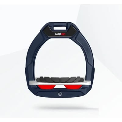 Veiligheidsstijgers voor paardrijden, Hellende Grip Marine/Grijs/Rood voor kinderen Flex-On Safe-On