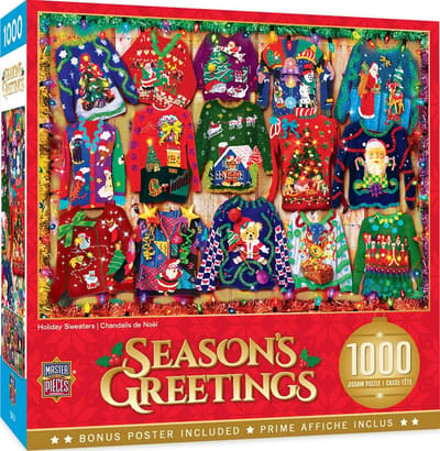 1000 Stuks Kerstpuzzel met Gezellige Kersttruien - Uitdagend Legpuzzel 48,9 x 68,9 cm