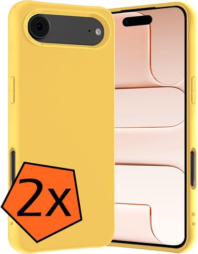 Hoes - 2 Stuks - Geschikt voor Apple iPhone Air - Sterk & Shockproof - Case Siliconen - Back Cover - Telefoon Hoes - Geel