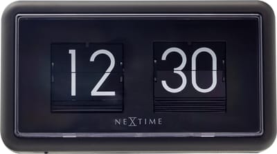 NeXtime Flip Clock – Tafelklok/Wandklok – 18 × 10 × 7 cm – Kunststof – Zwart