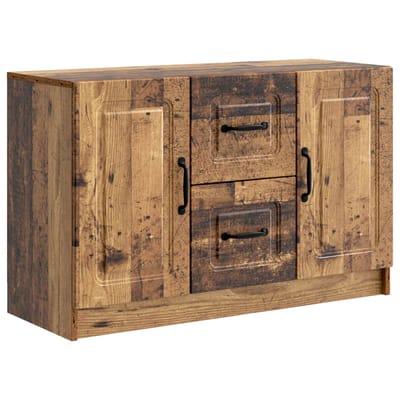 vidaXL - Dressoir - Oud - hout - 89 - x - 34,5 - x - 57 - cm - Bewerkt - hout