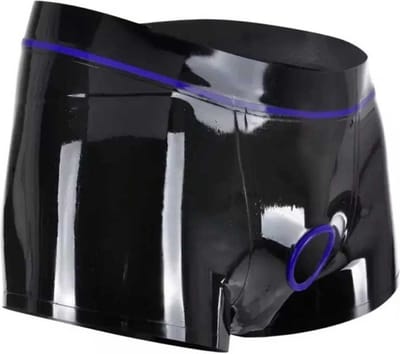 Korte heren short latex - Penis gat - Open kruis - Erotische ondergoed heren - Boxershort - Sexy slip - BDSM