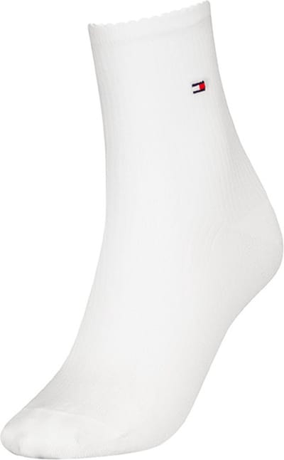 Tommy Hilfiger dames halfhoge sokken premium rib wit