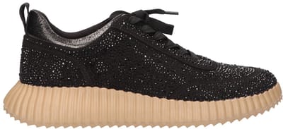 La Strada Sneaker Met Steentjes Zwart Textiel - Damesschoenen - Maat - 36