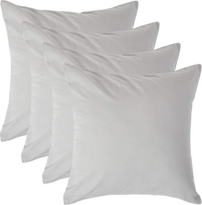 Homescapes Kussensloop 40x40 cm Set van 4 – Zilvergrijs – 100% Egyptisch Perkal Katoen – 200 TC