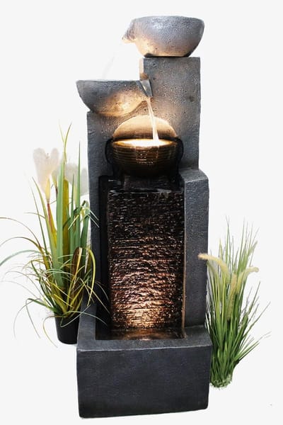 DD Waterornamenten voor Buiten - Waterval - Kamerfontein - Waterfontein Tuin - 42x37x109cm - Zwart