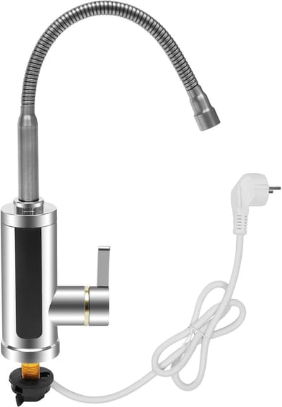 Elektrische Kraan - Doorstroomboiler Keuken - Direct Warm Water - 3000 Watt Vermogen - 6.5x16.1cm - Zilver