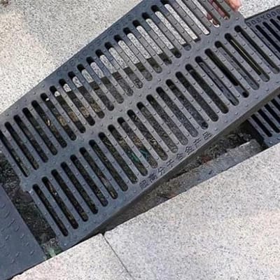 Afvoerrooster Deksel - Kanaalafdekking Drainage - Waterafvoer Tuin - Versterkt Polymeer - Rechthoekig - Zwart