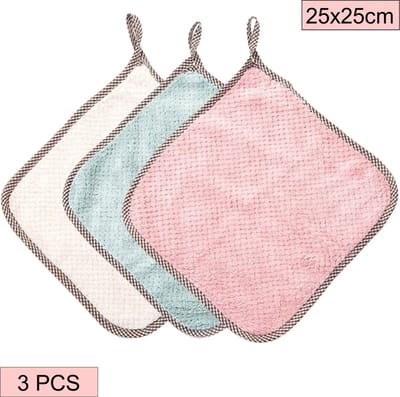 Fako Bijoux® - Microvezel Schoonmaakdoekjes - Vaatdoek - Ruit Lusje - 25x25cm - 3 Stuks