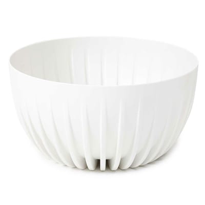 HowHomely Stripped Eco - Bloempot - Recycleren - Wit - Weerbestendig