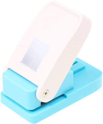 Stempelvormige perforator - Perforator - Vierkante perforator - Perforator voor doe-het-zelf knutselprojecten - Stempels maken - Blauw - Metaal/Kunststof