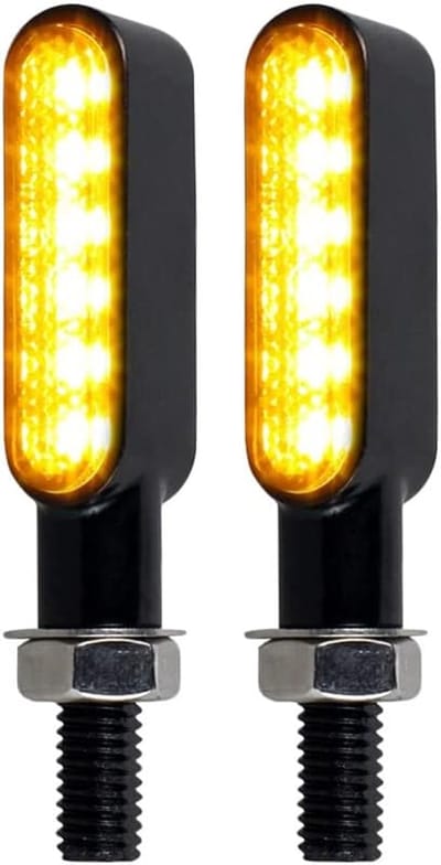 Motor Knipperlichten - LED Indicatoren - Motor Veiligheid - Dynamisch Licht Effect - M8 Schroefdraad - Amber Zwart