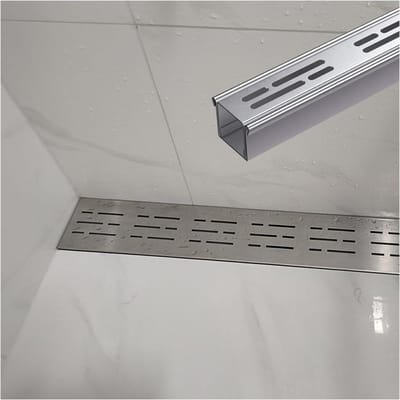 Afvoerset RVS - Smal rooster - Water afvoeren - Hoge drukbestendig - 100 cm lengte - Zilverkleurig