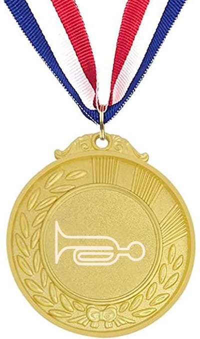 Akyol - trompet medaille goudkleuring - Trompet - beste trompet speler - leuk cadeau voor je vriend om te geven - verjaardag muzikant