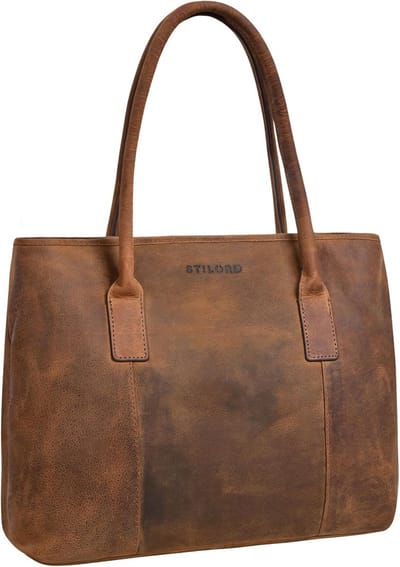 Leren Laptoptas 15.6 Inch voor Dames - Grote Schoudertas voor Zakelijk Gebruik