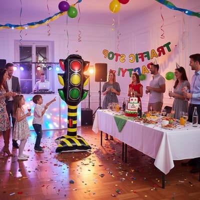 Grote Staande Folie Ballon in de Vorm van een Verkeerslicht voor Verjaardagsfeest en Autothema Decoratie, Helium Ballon voor Feestelijke Gelegenheden